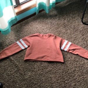 Pink and white crop sweater